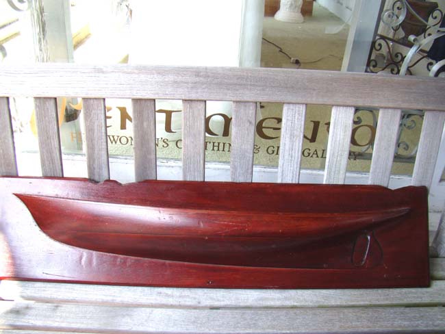 A charming 1930's mahogany Half Hull model of a yacht